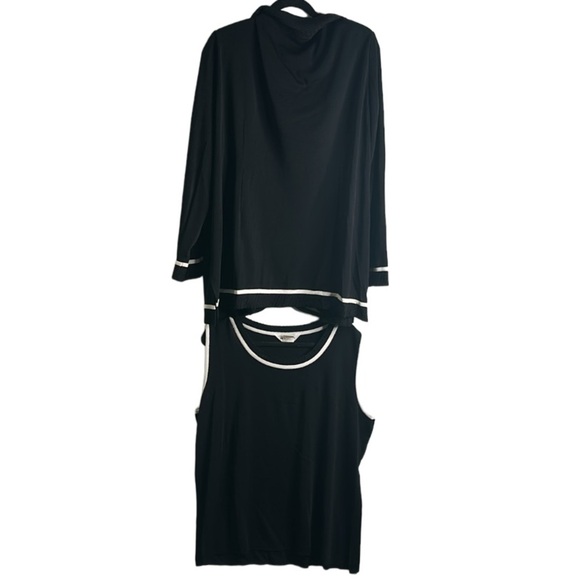 Misook 2 piece set sweater cardigan and sleeveless top size 3x black and… - Picture 3 of 10